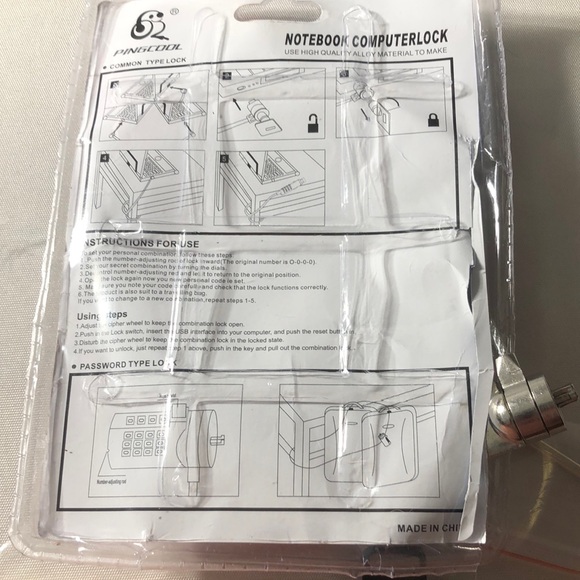 Silver Laptop Cable Lock - Picture 2 of 2